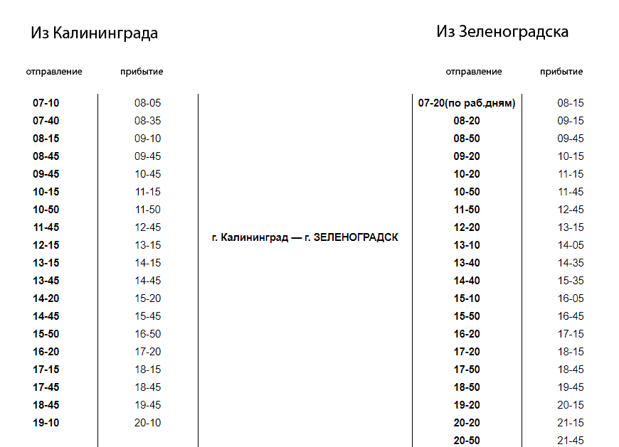 Остановки автобуса калининград аэропорт