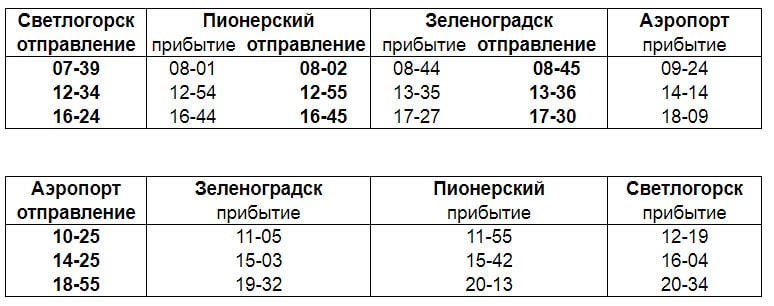 Зеленоградск автобус 140 расписание сегодня